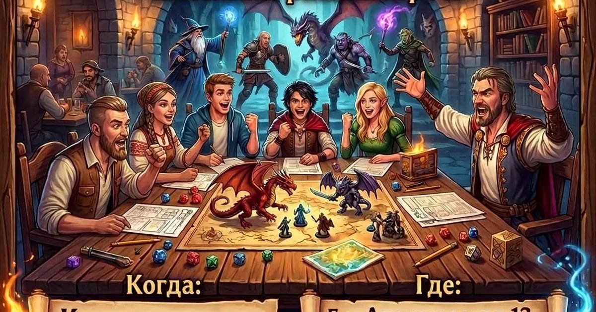 Афиша «ДНД — настольная ролевая игра 13+»