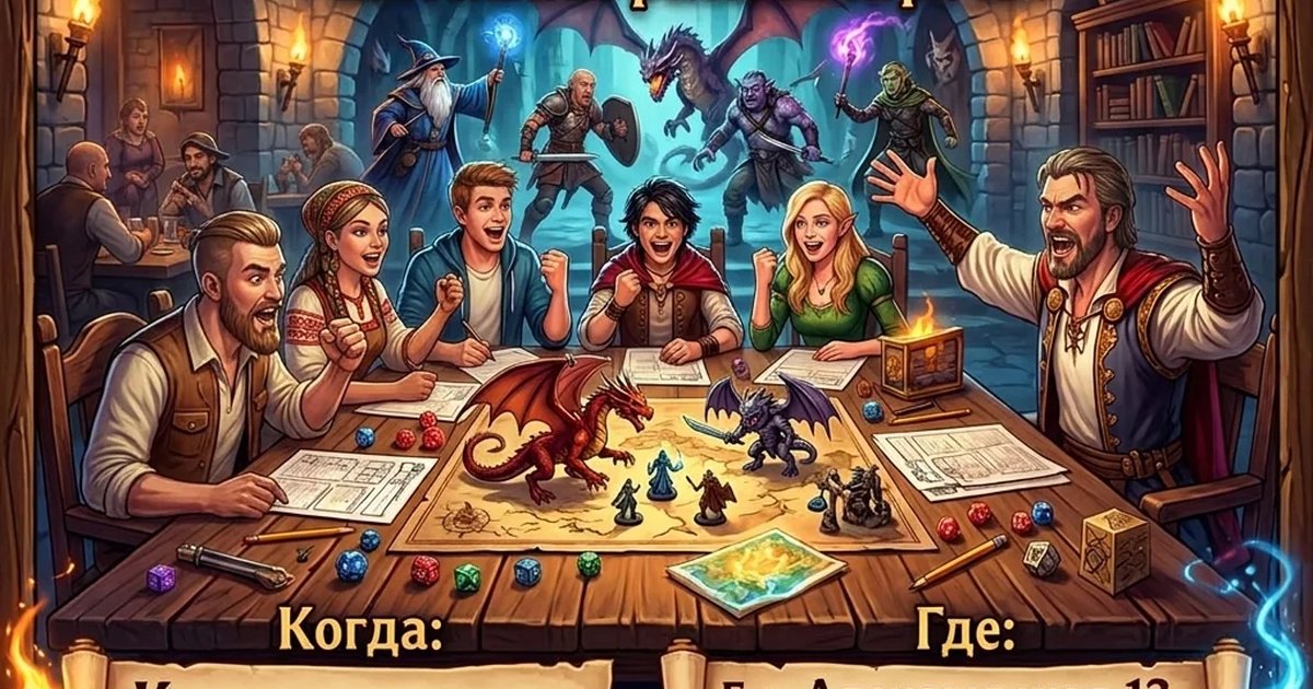 Афиша «ДНД — настольная ролевая игра»
