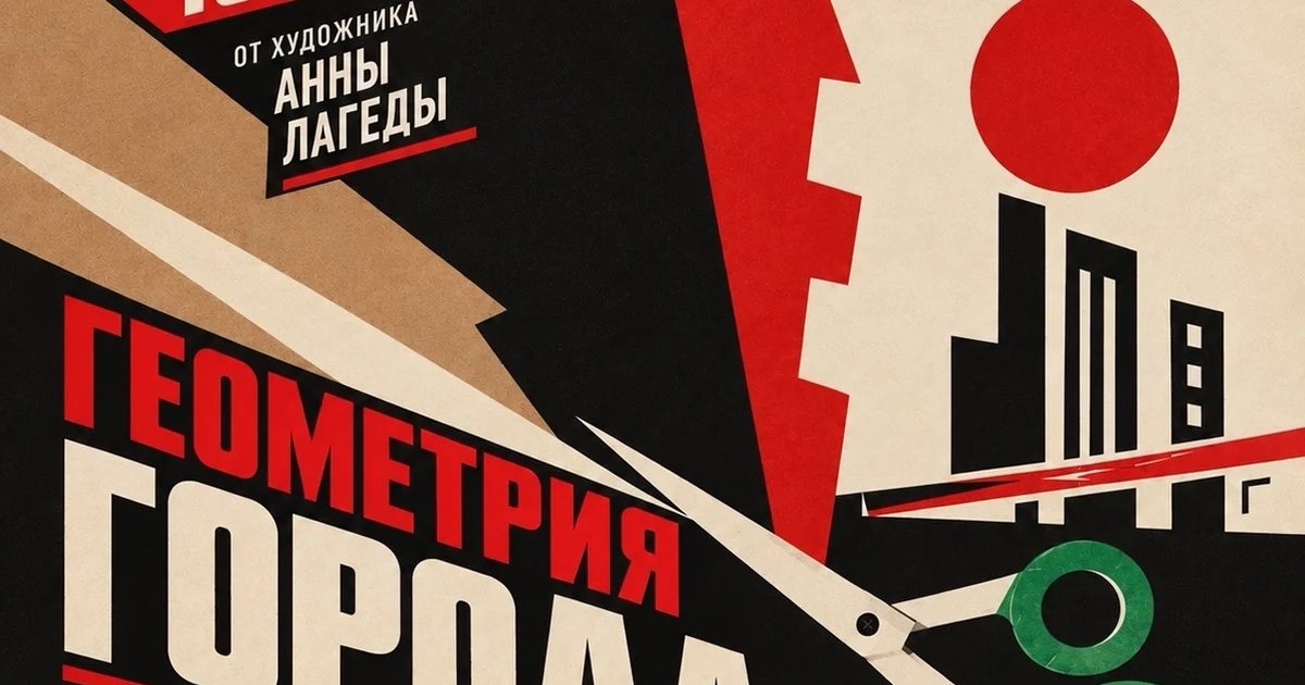 Афиша «Геометрия города: плакат в стиле конструктивизма»