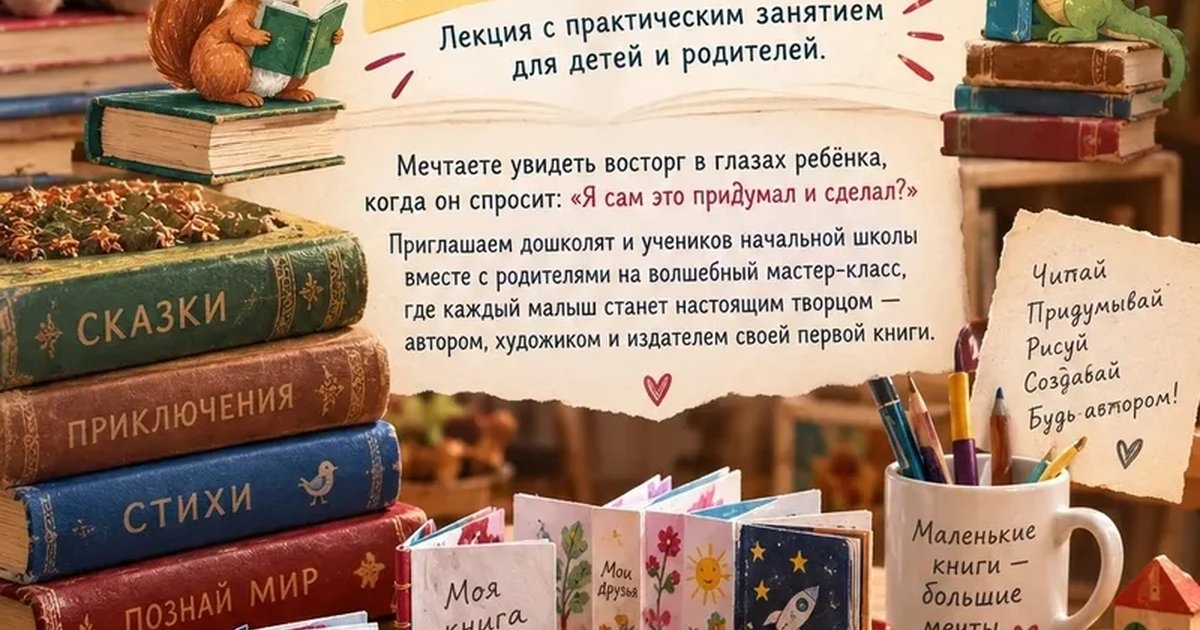 Афиша «Книжка-малышка: сделай свою первую книгу!»