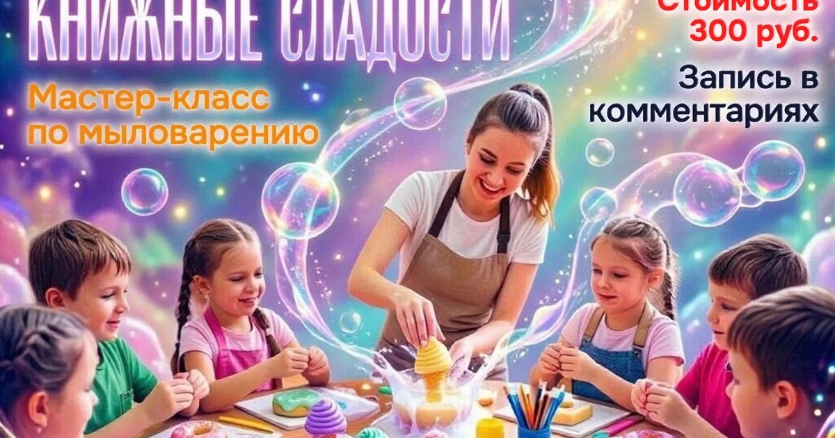 Афиша «Книжные сладости — мастер-класс по мыловарению»