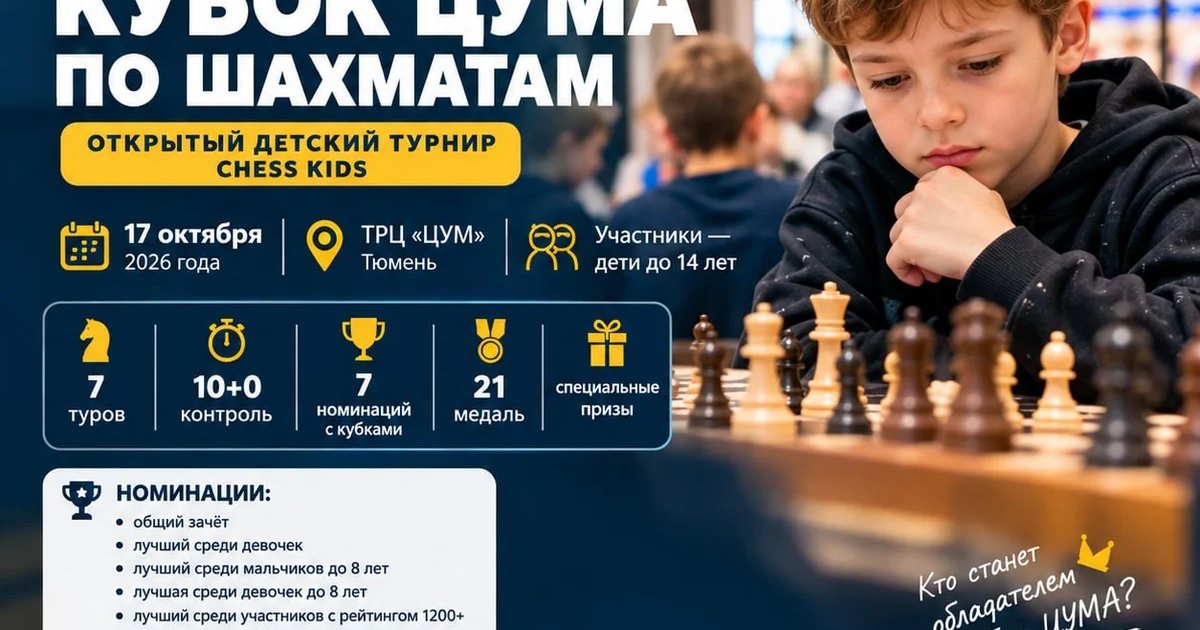 Афиша «Кубок ЦУМа по шахматам»