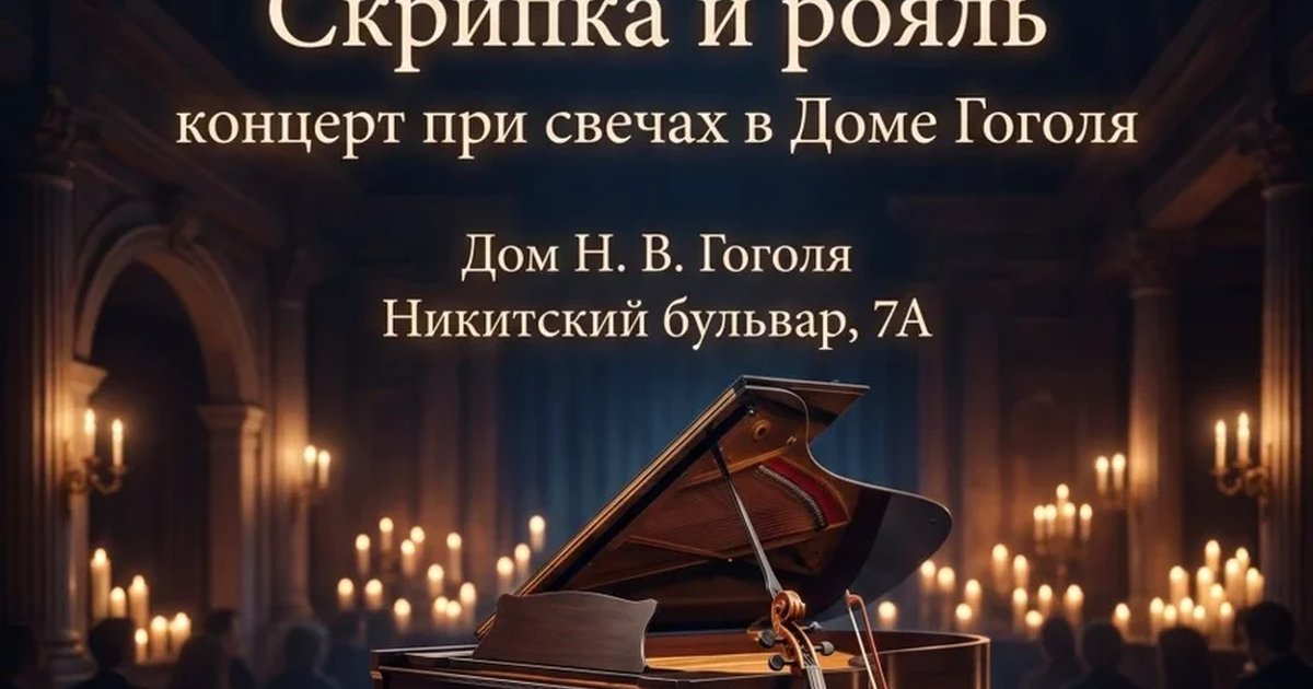 Афиша «От фьордов Норвегии до Парижа. Скрипка и рояль. Концерт при свечах в доме Гоголя»