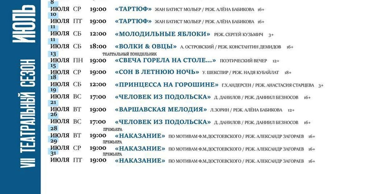 Афиша «Спектакль «Варшавская мелодия»»