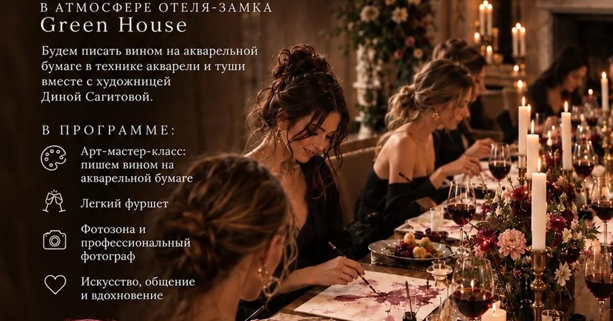 Афиша «Вино. Тушь. Акварель.»