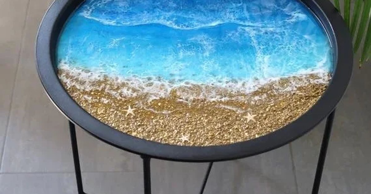 Афиша «Журнальный столик в технике Resin Art/Resin Ocean»
