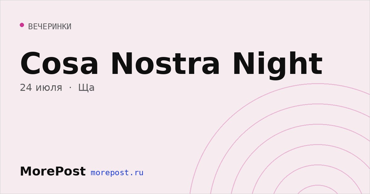 Афиша «Cosa Nostra Night»