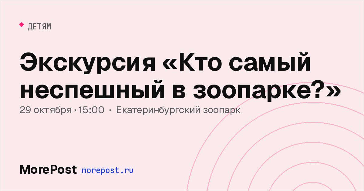 Афиша «Экскурсия «Кто самый неспешный в зоопарке?»»