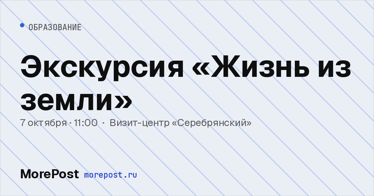 Афиша «Экскурсия «Жизнь из земли»»