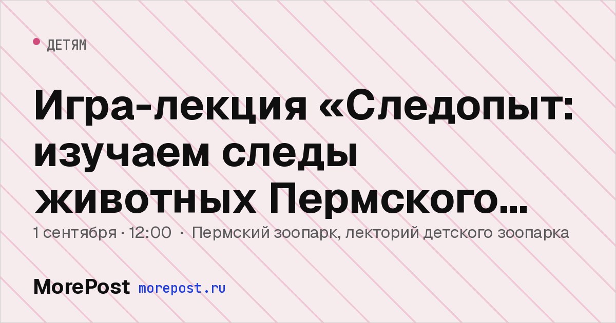 Афиша «Игра-лекция «Следопыт: изучаем следы животных Пермского края»»