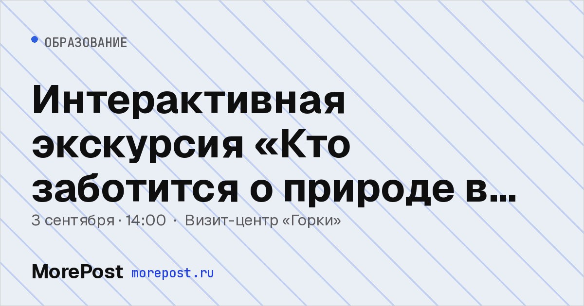 Афиша «Интерактивная экскурсия «Кто заботится о природе в городе?»»