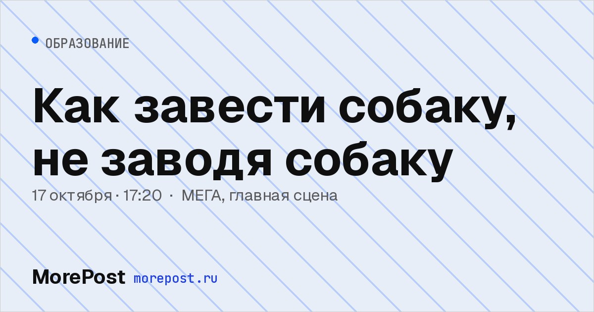 Афиша «Как завести собаку, не заводя собаку»