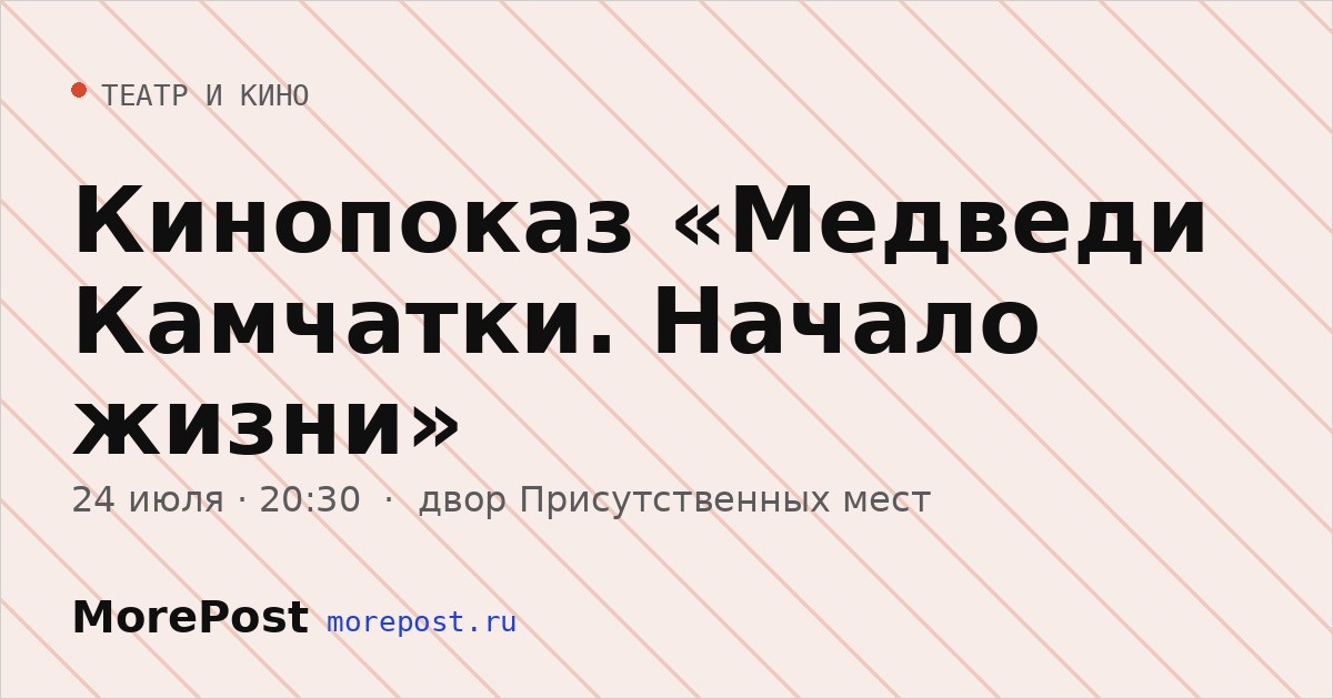 Афиша «Кинопоказ «Медведи Камчатки. Начало жизни»»