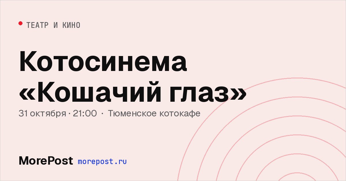 Афиша «Котосинема «Кошачий глаз»»