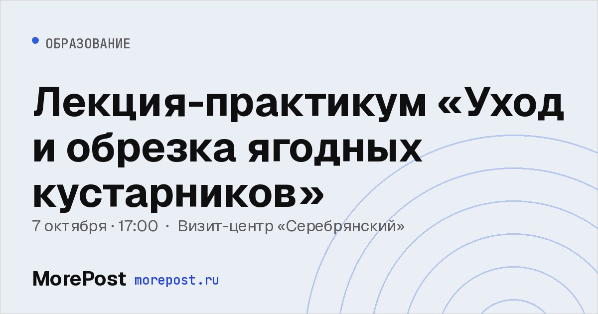 Афиша «Лекция-практикум «Уход и обрезка ягодных кустарников»»