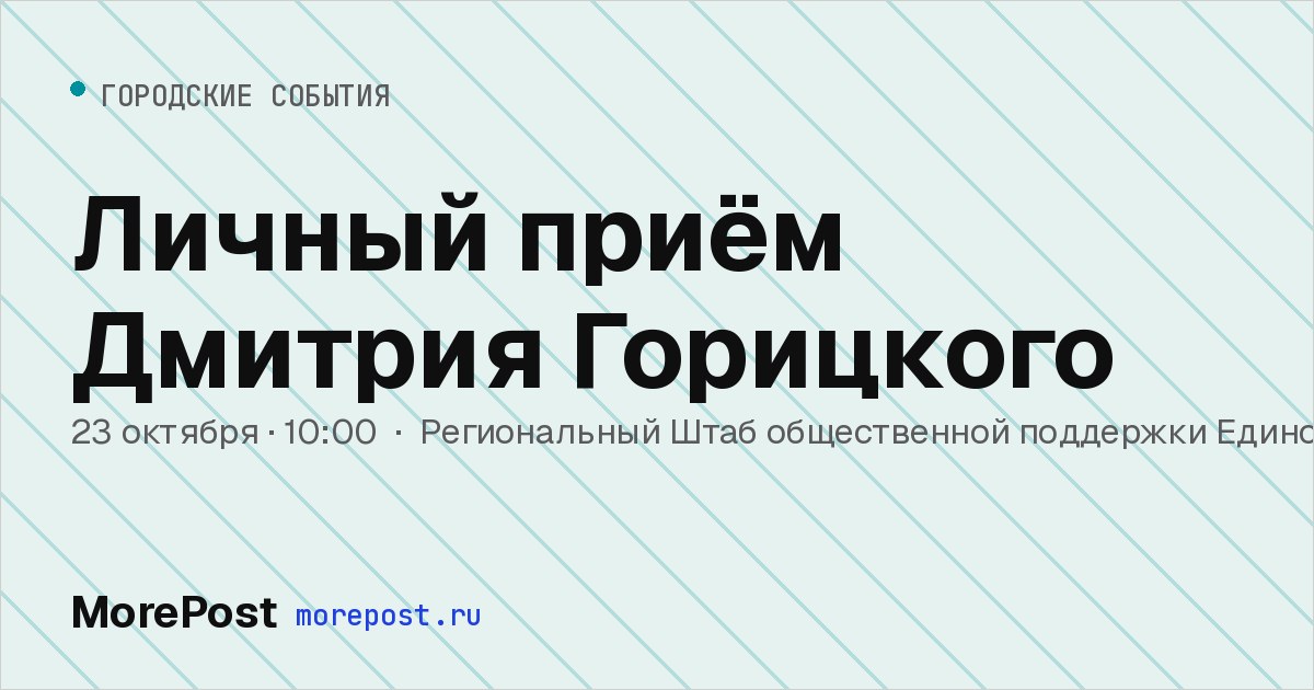 Афиша «Личный приём Дмитрия Горицкого»