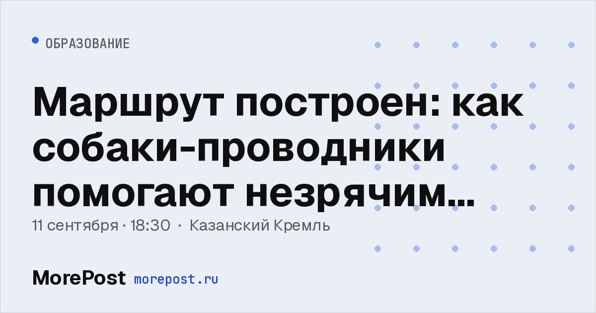Афиша «Маршрут построен: как собаки-проводники помогают незрячим людям»
