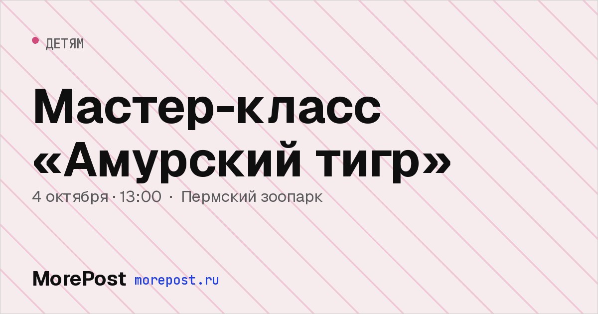 Афиша «Мастер-класс «Амурский тигр»»