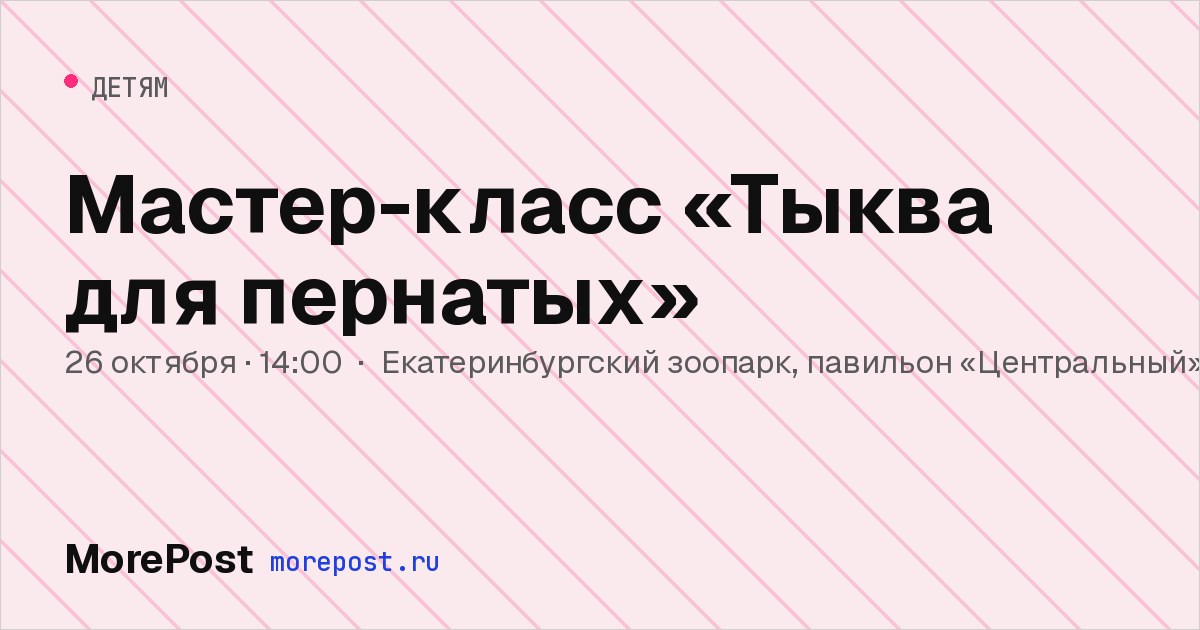 Афиша «Мастер-класс «Тыква для пернатых»»