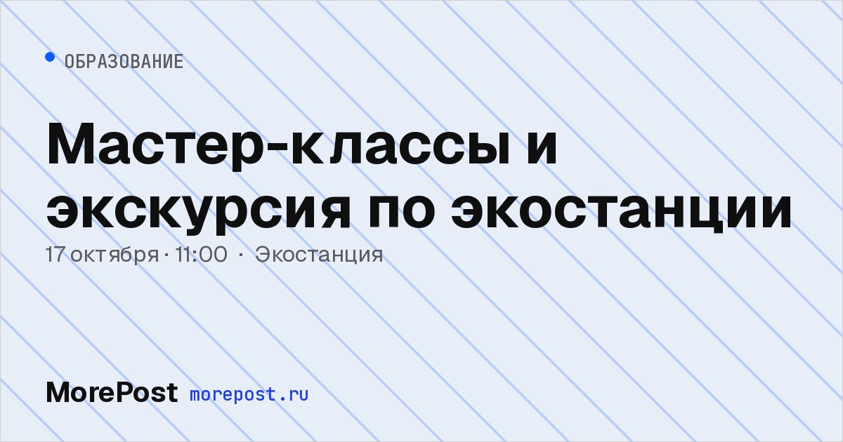 Афиша «Мастер-классы и экскурсия по экостанции»