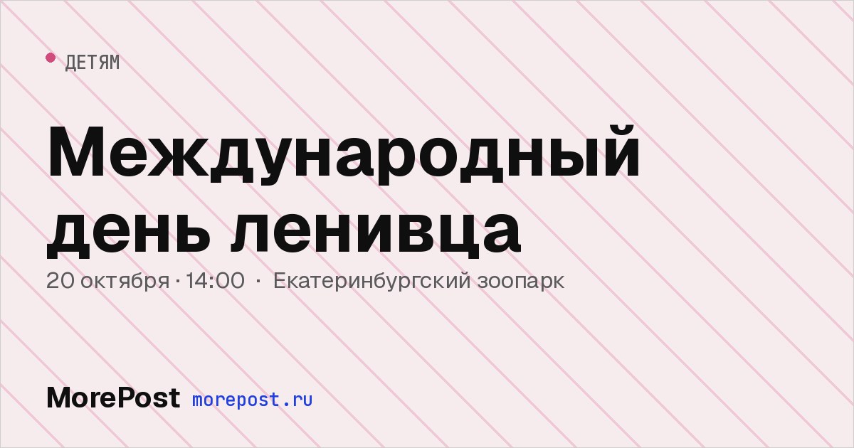 Афиша «Международный день ленивца»