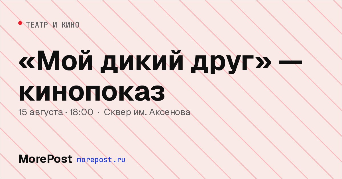 Афиша ««Мой дикий друг» — кинопоказ»