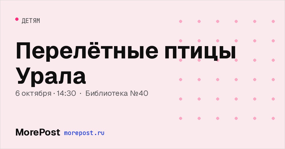 Афиша «Перелётные птицы Урала»