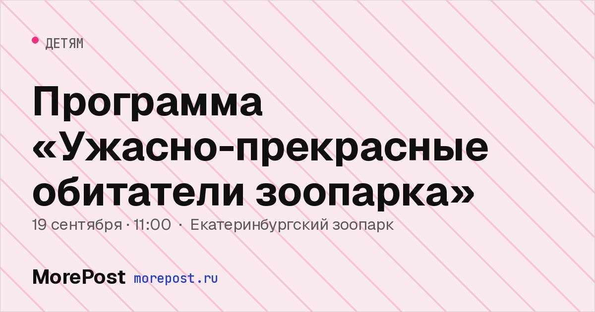 Афиша «Программа «Ужасно-прекрасные обитатели зоопарка»»
