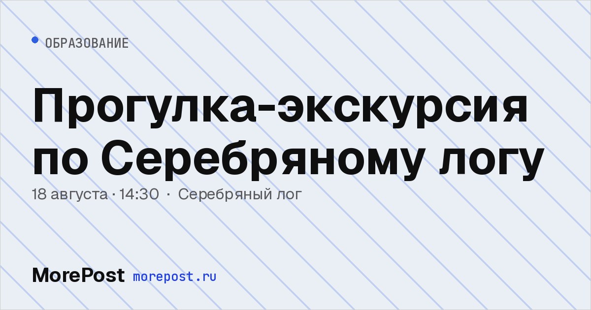 Афиша «Прогулка-экскурсия по Серебряному логу»