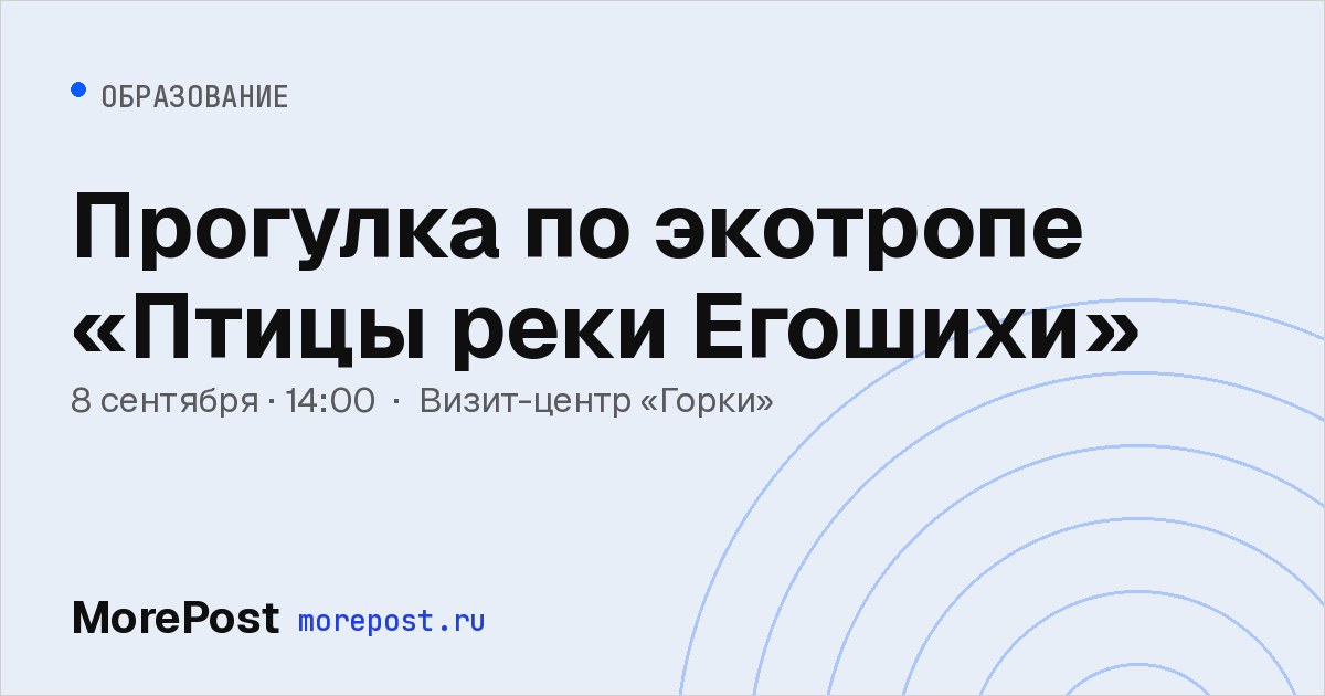Афиша «Прогулка по экотропе «Птицы реки Егошихи»»