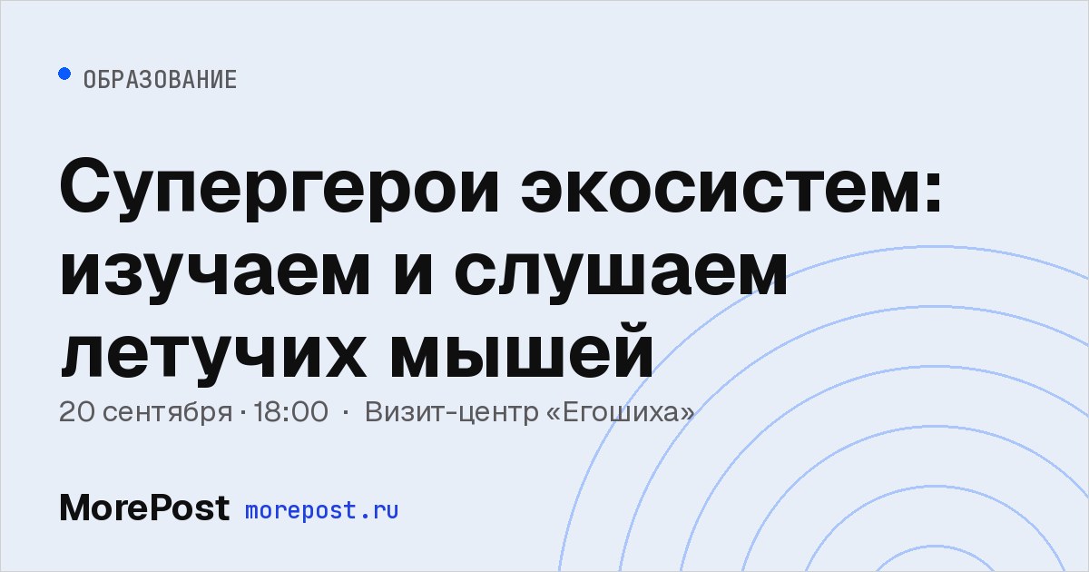 Афиша «Супергерои экосистем: изучаем и слушаем летучих мышей»