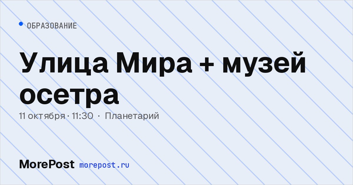 Афиша «Улица Мира + музей осетра»