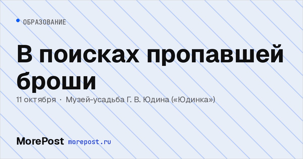 Афиша «В поисках пропавшей броши»