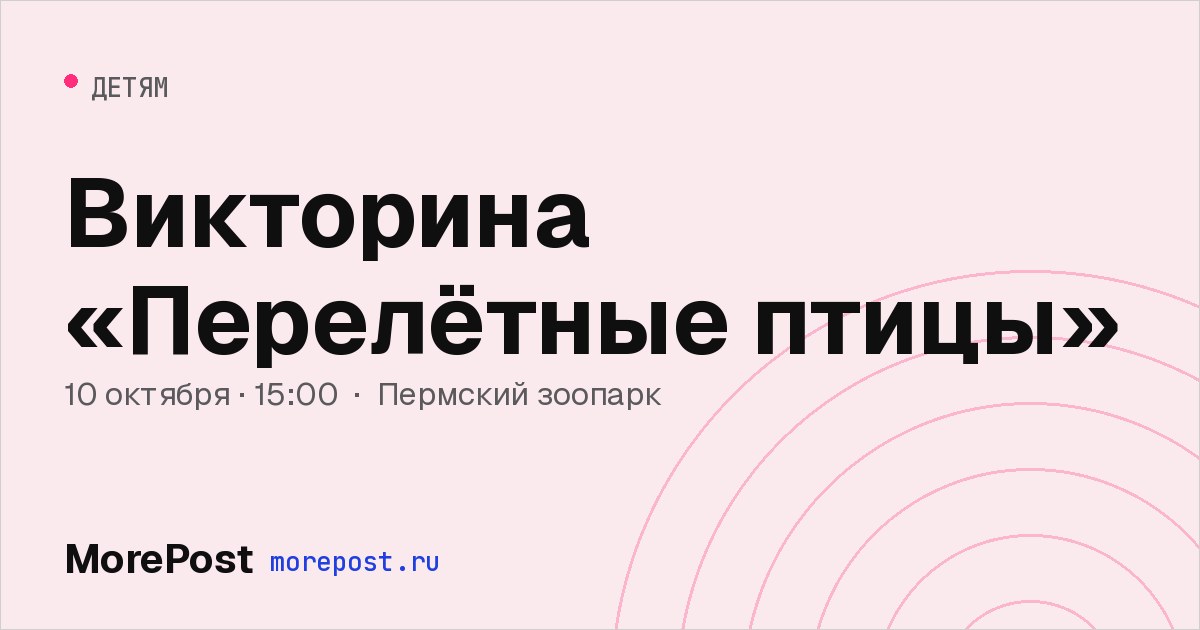Афиша «Викторина «Перелётные птицы»»