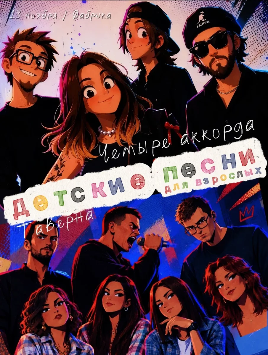Афиша «Благотворительный концерт от групп 4 аккорда и Таверны»