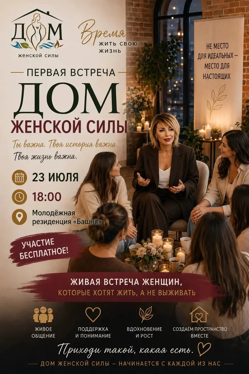 Афиша «Дом женской силы: Время жить свою жизнь»