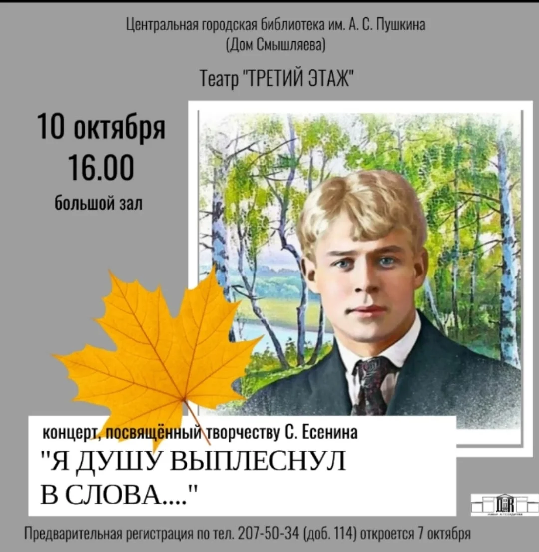 Афиша «Я душу выплеснул в слова...»