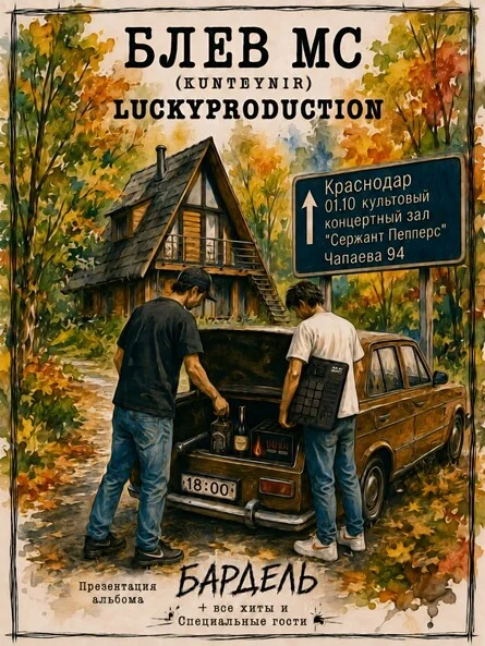 Афиша «Концерт Блёв МС (Kunteynir) и LuckyProduction»