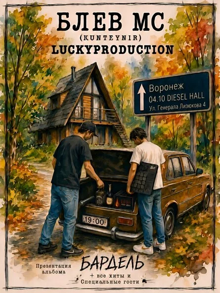 Афиша «Концерт Блёв МС (Kunteynir) и LuckyProduction»