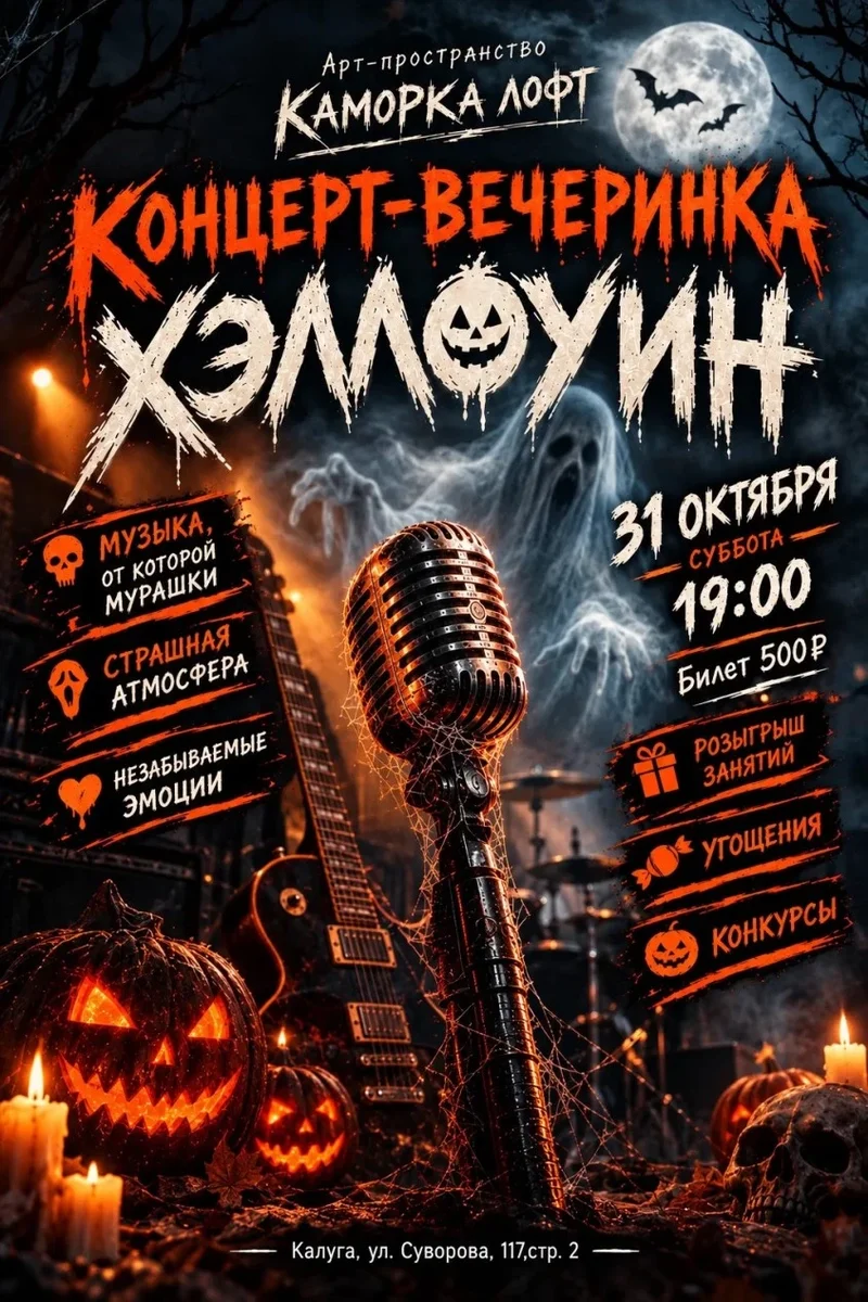 Афиша «Концерт-вечеринка Хэллоуин»