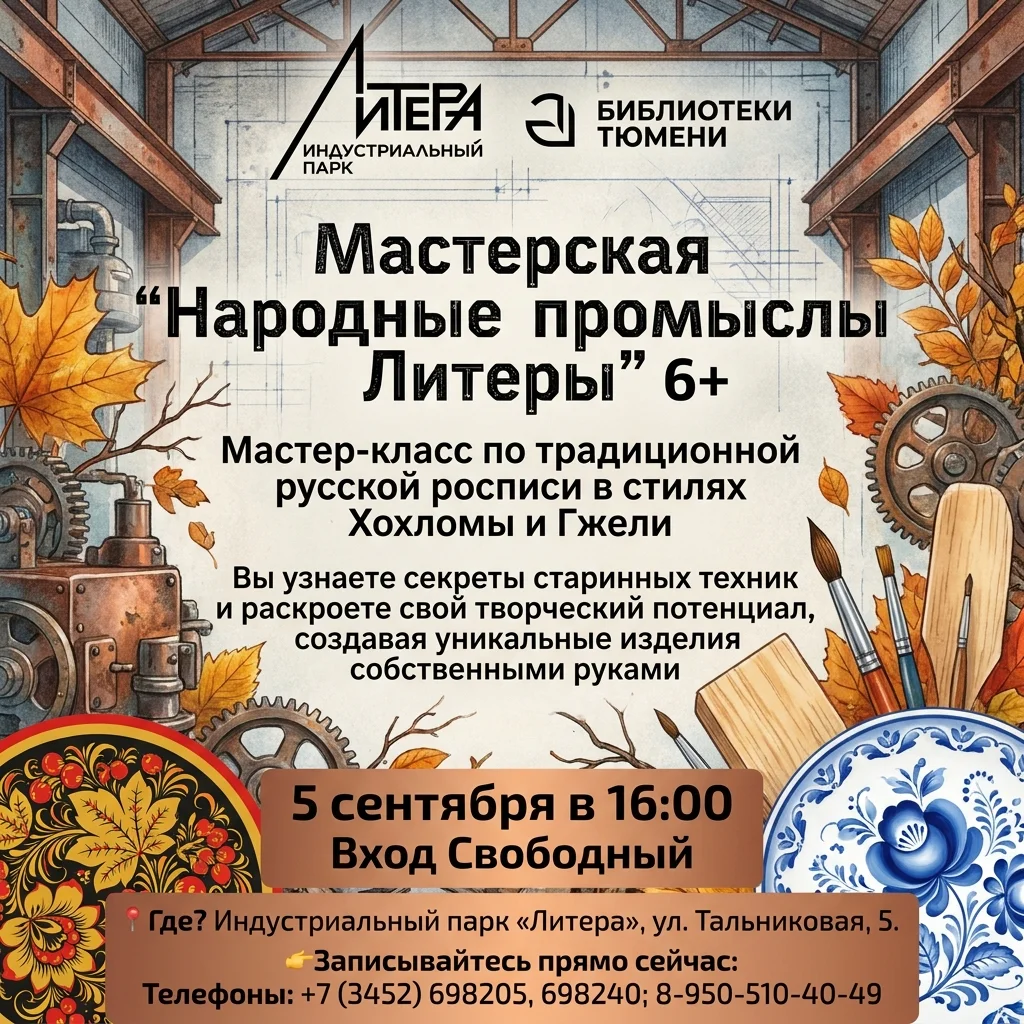 Афиша «Мастерская «Народные промыслы Литеры»»
