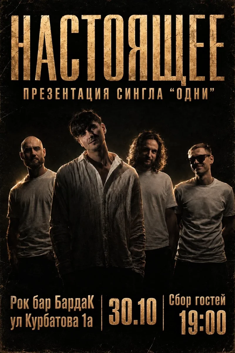 Афиша «НАСТОЯЩЕЕ Презентация сингла "ОДНИ"»