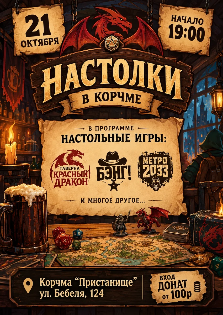 Афиша «Настолки в корчме»