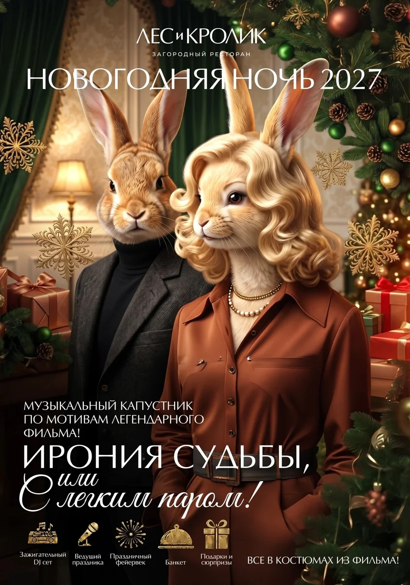 Афиша «Новогодняя ночь 2027 в «Лес и кролик»»