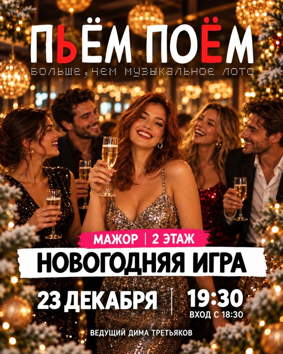 Афиша «Пьём Поём | 23 декабря | Новогодняя игра»