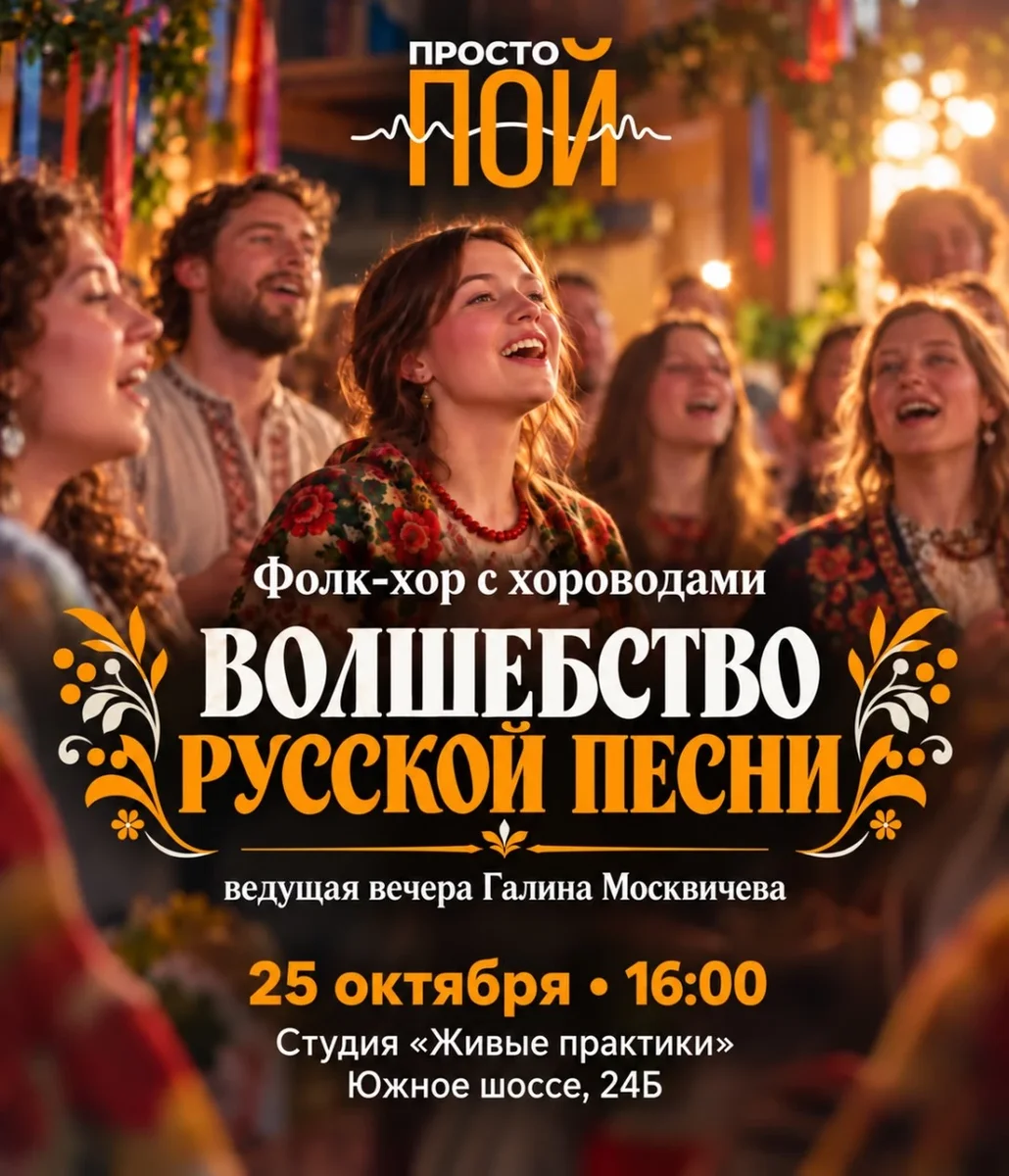 Афиша «ПРОСТО ПОЙ фолк-хор "Волшебство русской песни"»