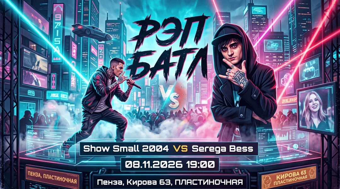 Афиша «РЭП БАТЛ Show Small 2004 VS Serega Bess»