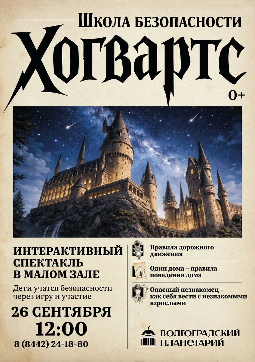 Афиша «Школа безопасности Хогвартс»