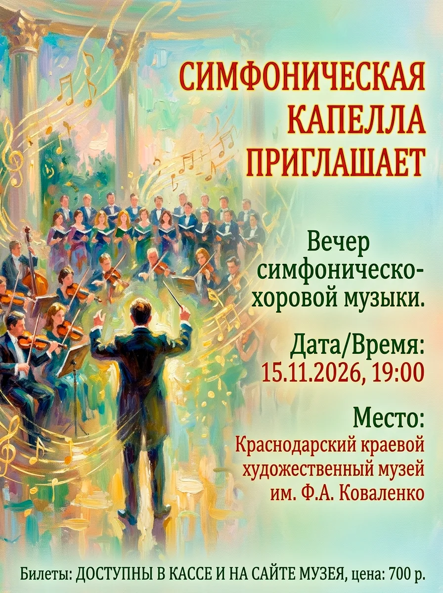 Афиша «Симфоническо-хоровой концерт «Симфонической капеллы»»
