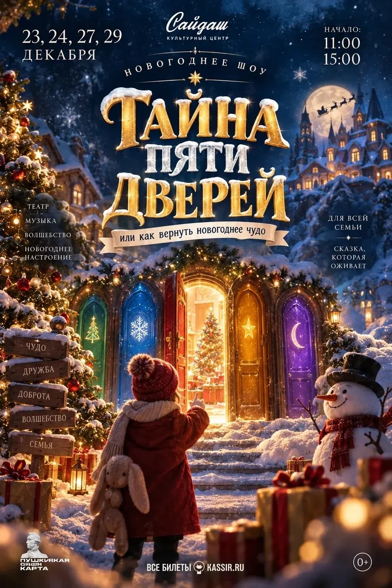 Афиша «Тайна пяти дверей, или Как вернуть новогоднее чудо»